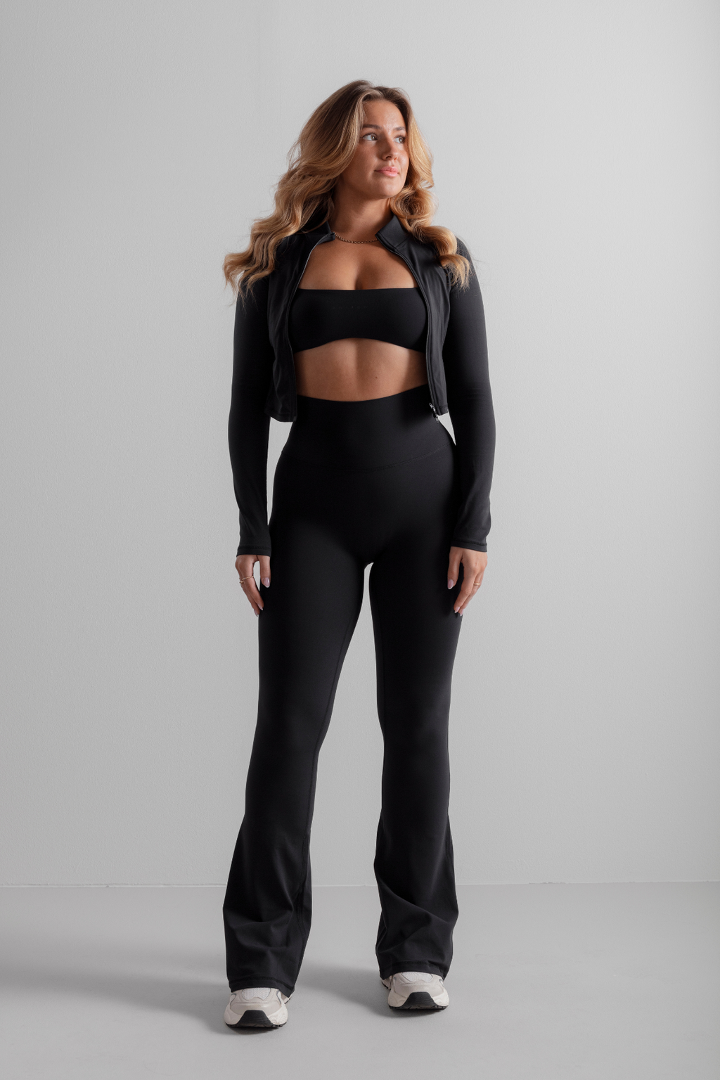 Black Soft Flared Pants PDP